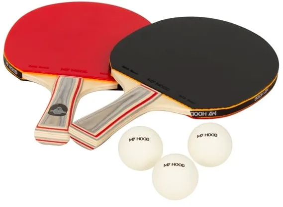 My Hood 2 table tennis rackets with 3 balls
