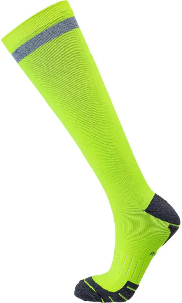 Endurance Torent Reflective Long - Running socks w. compression - Safety Yellow - Size 39/